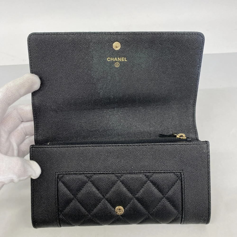 CHANEL Authentic Black Caviar Leather Wallet - Picture 8 of 9